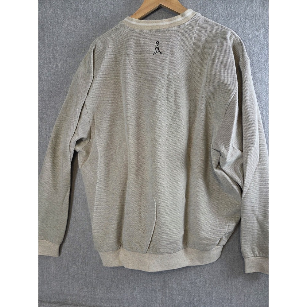 Ping Golf Vintage Sweatshirt L Knit Pullover Spellout Logo Woven Oatmeal Y2K - Picture 2 of 8